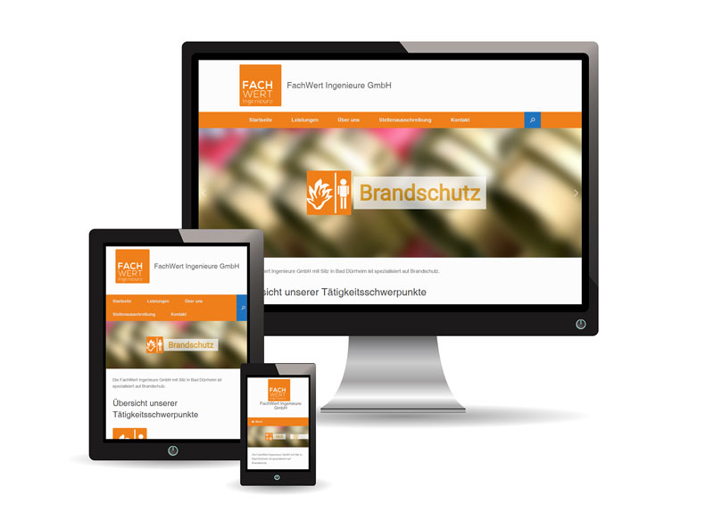 Webseite FachWert Bandschutz Responsives Webdesign