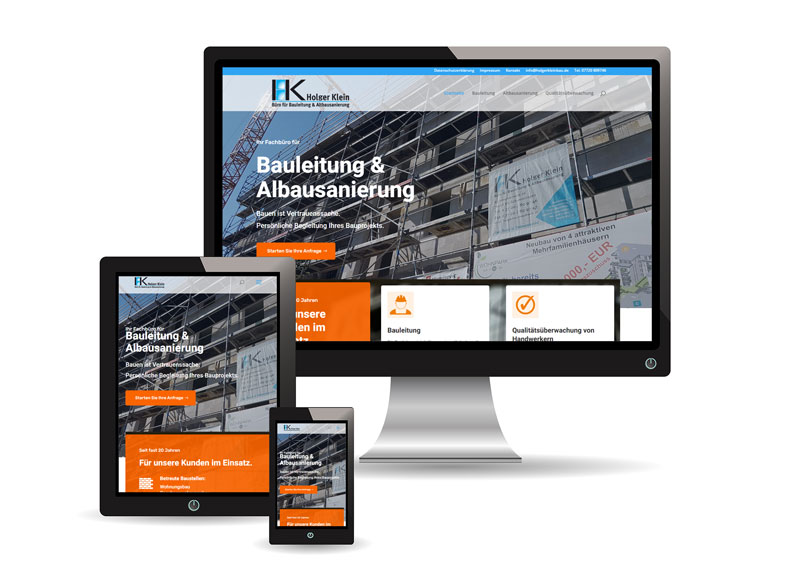 Webseite Holger Klein Baubetreuung Responsives Webdesign