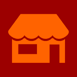 Logo Beispiel Eiscafe-Stand Farbgebung weinrot und orange