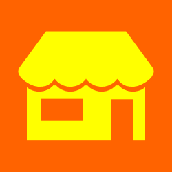 Logo Beispiel Eiscafe-Stand Farbgebung orange und gelb