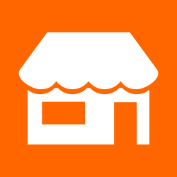 Logo Beispiel Eiscafe-Stand Farbgebung orange und weiß