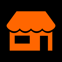 Logo Beispiel Eiscafe-Stand Farbgebung schwarz und orange Logo Beispiel Eiscafe-Stand Farbgebung schwarz und orange