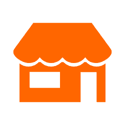 Logo Beispiel Eiscafe-Stand Farbgebung weiß und orange Logo Beispiel Eiscafe-Stand Farbgebung weiß und orange